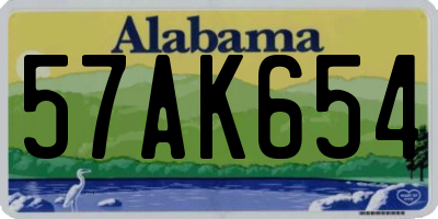 AL license plate 57AK654