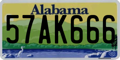 AL license plate 57AK666