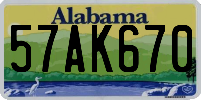 AL license plate 57AK670