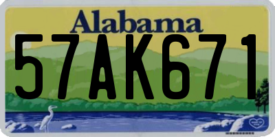 AL license plate 57AK671