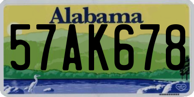 AL license plate 57AK678