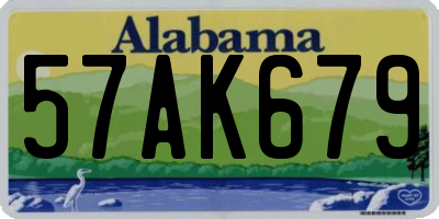 AL license plate 57AK679