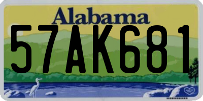 AL license plate 57AK681