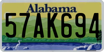 AL license plate 57AK694