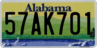 AL license plate 57AK701