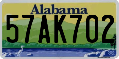 AL license plate 57AK702