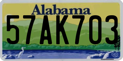 AL license plate 57AK703