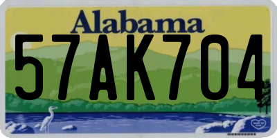 AL license plate 57AK704