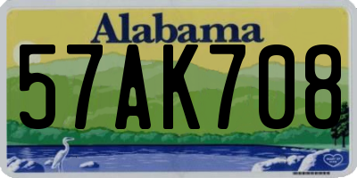 AL license plate 57AK708