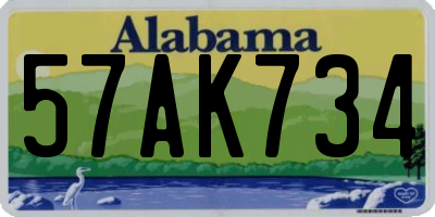 AL license plate 57AK734