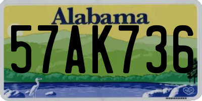 AL license plate 57AK736