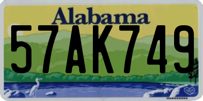 AL license plate 57AK749