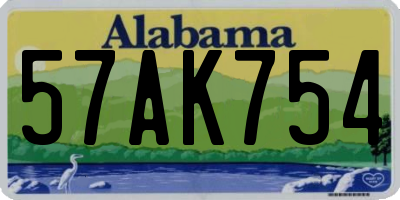 AL license plate 57AK754