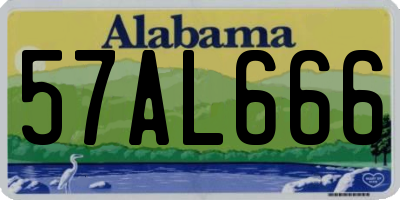 AL license plate 57AL666