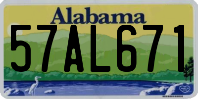 AL license plate 57AL671