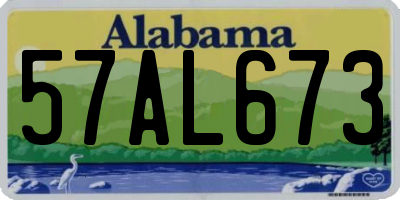 AL license plate 57AL673