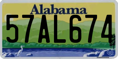 AL license plate 57AL674
