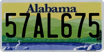 AL license plate 57AL675