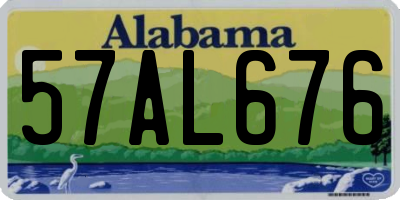 AL license plate 57AL676