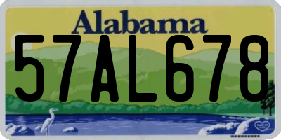 AL license plate 57AL678