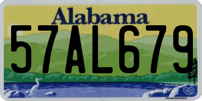 AL license plate 57AL679