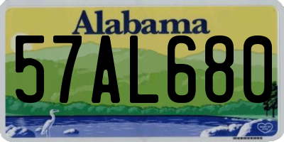 AL license plate 57AL680