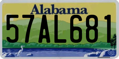 AL license plate 57AL681