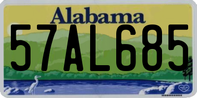 AL license plate 57AL685