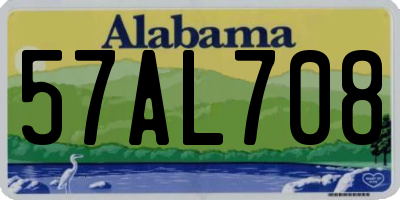 AL license plate 57AL708