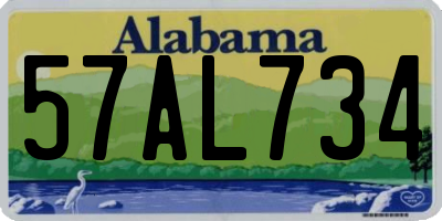 AL license plate 57AL734