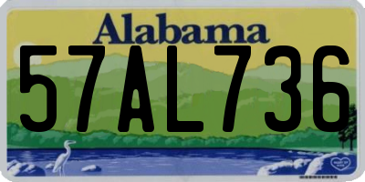 AL license plate 57AL736