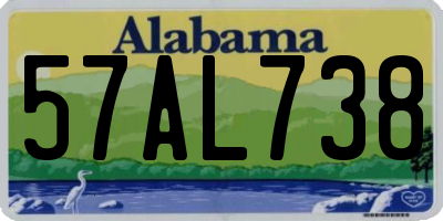 AL license plate 57AL738