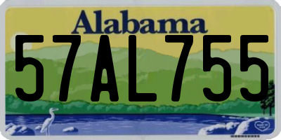 AL license plate 57AL755