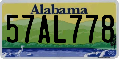 AL license plate 57AL778