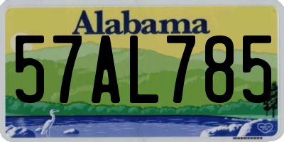 AL license plate 57AL785