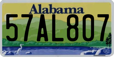 AL license plate 57AL807
