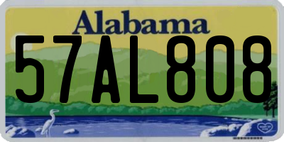 AL license plate 57AL808