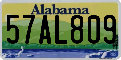 AL license plate 57AL809