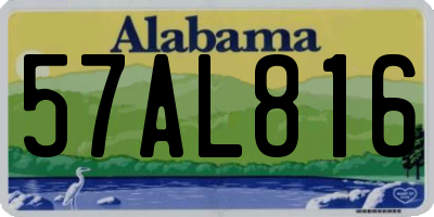 AL license plate 57AL816