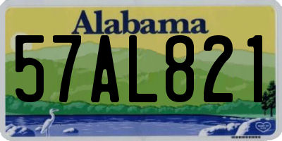 AL license plate 57AL821