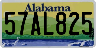AL license plate 57AL825