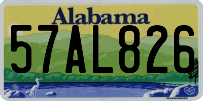 AL license plate 57AL826