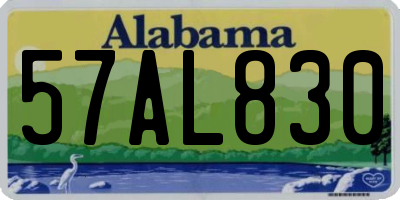 AL license plate 57AL830