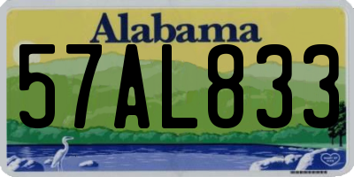 AL license plate 57AL833