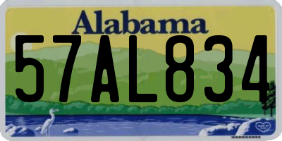 AL license plate 57AL834