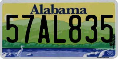 AL license plate 57AL835