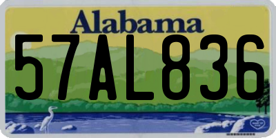AL license plate 57AL836