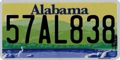 AL license plate 57AL838