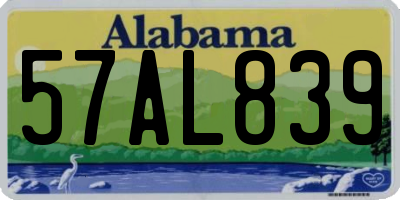 AL license plate 57AL839