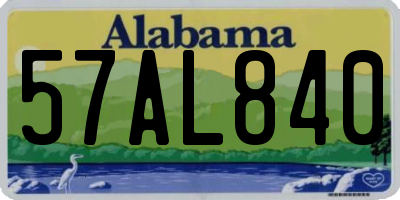 AL license plate 57AL840